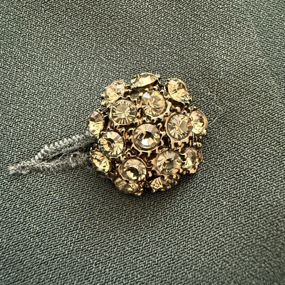 SUNNY CHOI Jacket Blazer Old Money Green Silk Trim Faux Jewels Office Career‎ 8 - Picture 5 of 7